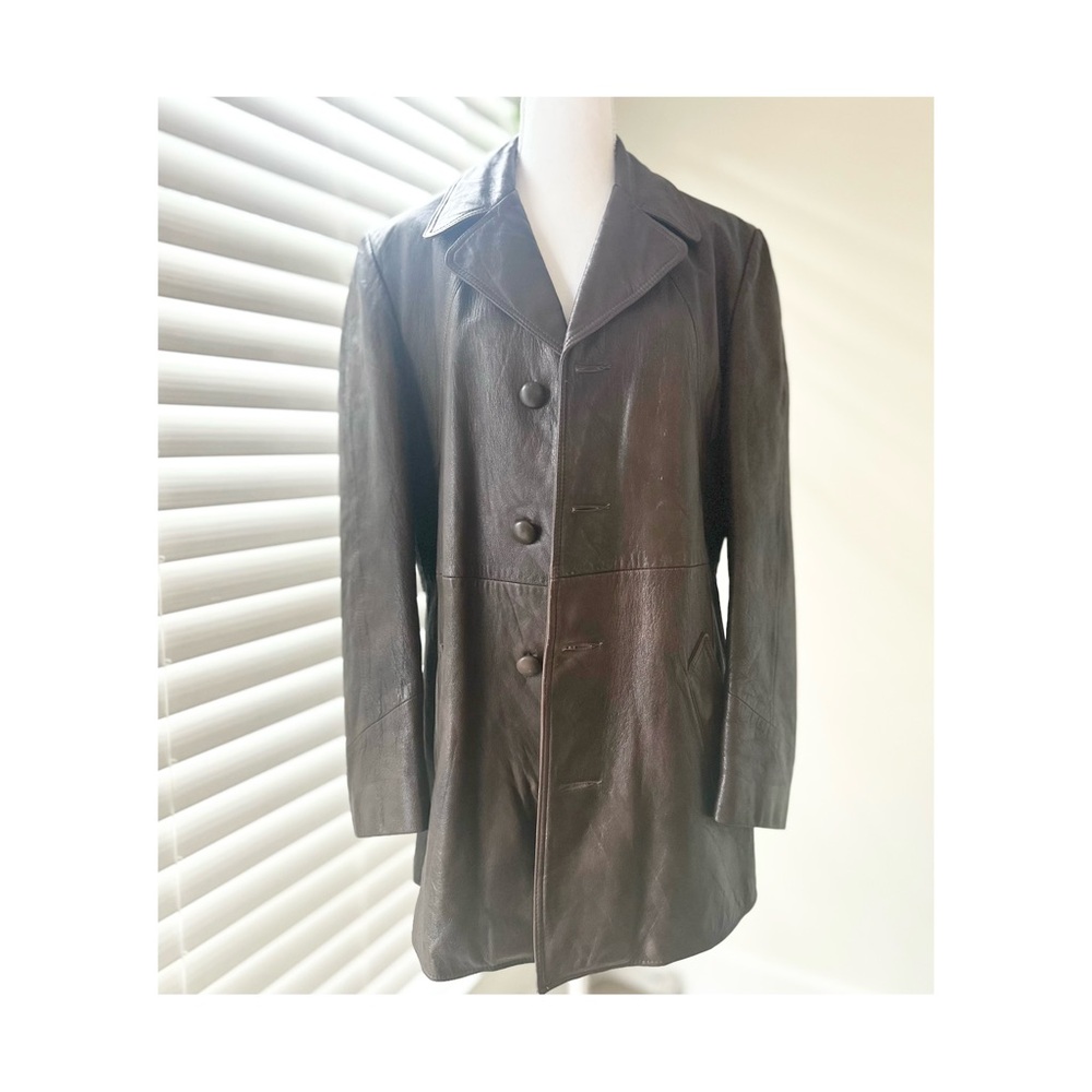 Vintage Esprit Brown Leather Trench Coat